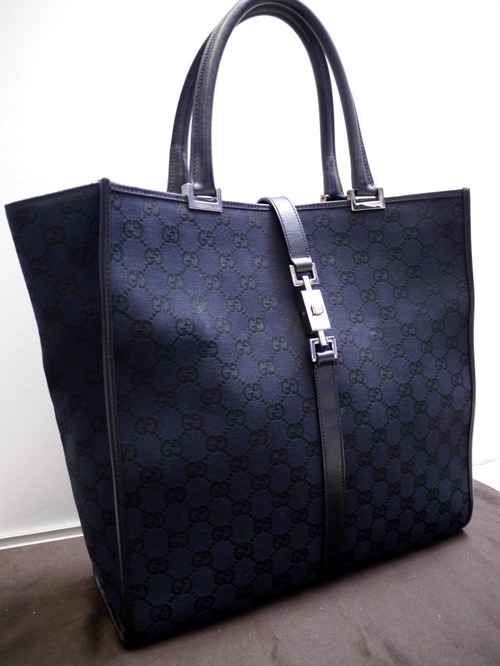 美品◆GUCCI グッチ ジャッキーライン GG柄 A4対応ビジネス可 キャンバスxレザー切替 トート バッグ◆ A4書類も入れやすい絶妙なサイズ感♪