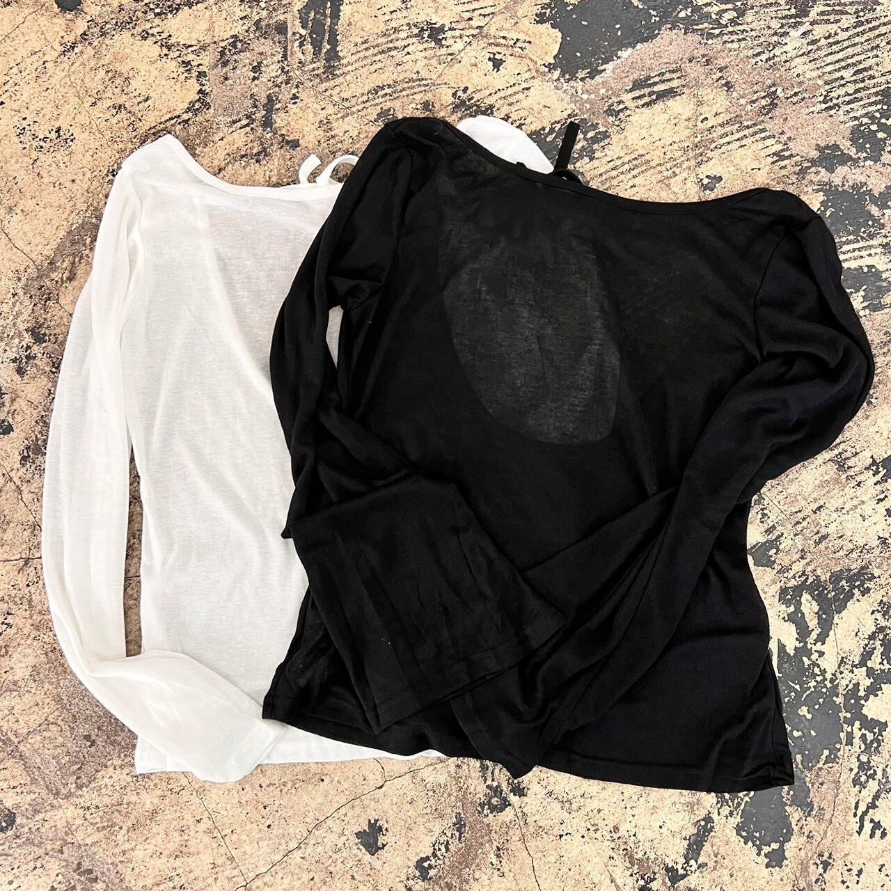 バックオープンシアーリブワイドトップス_LN02357