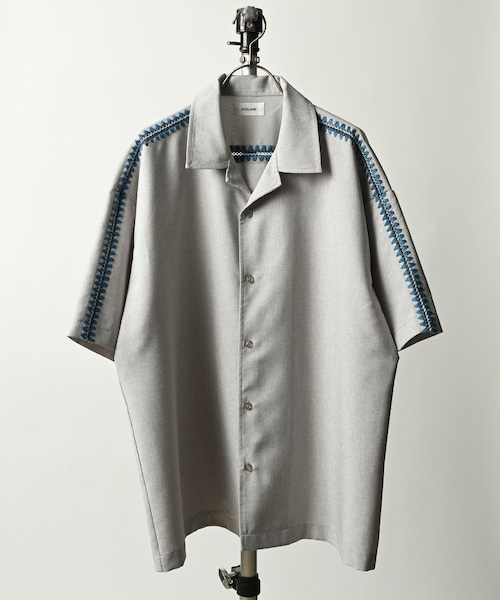 ATELANE shell stitch short sleeve shirt (GRY) 24A-15000