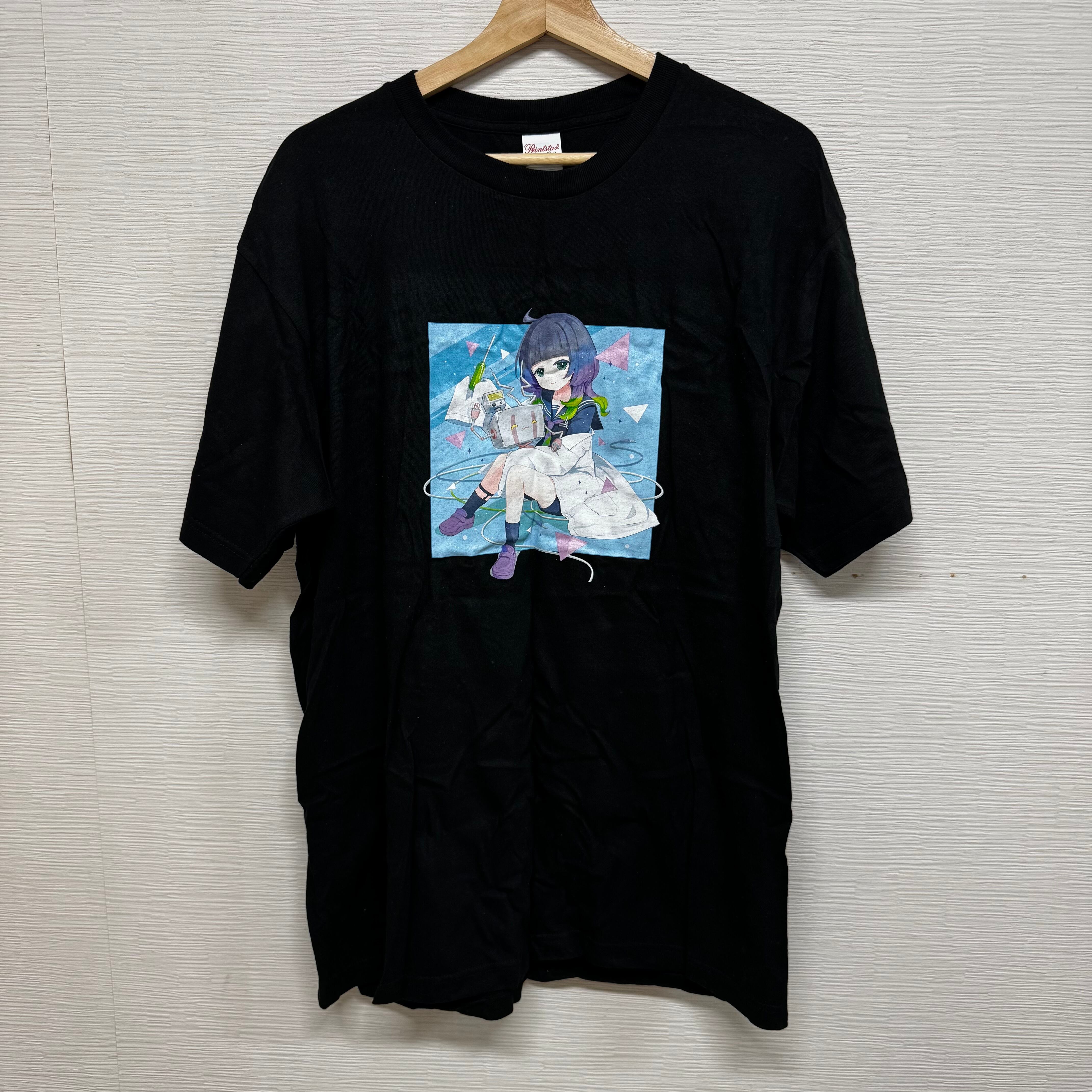 機田ゆんスクエアプリントTシャツ