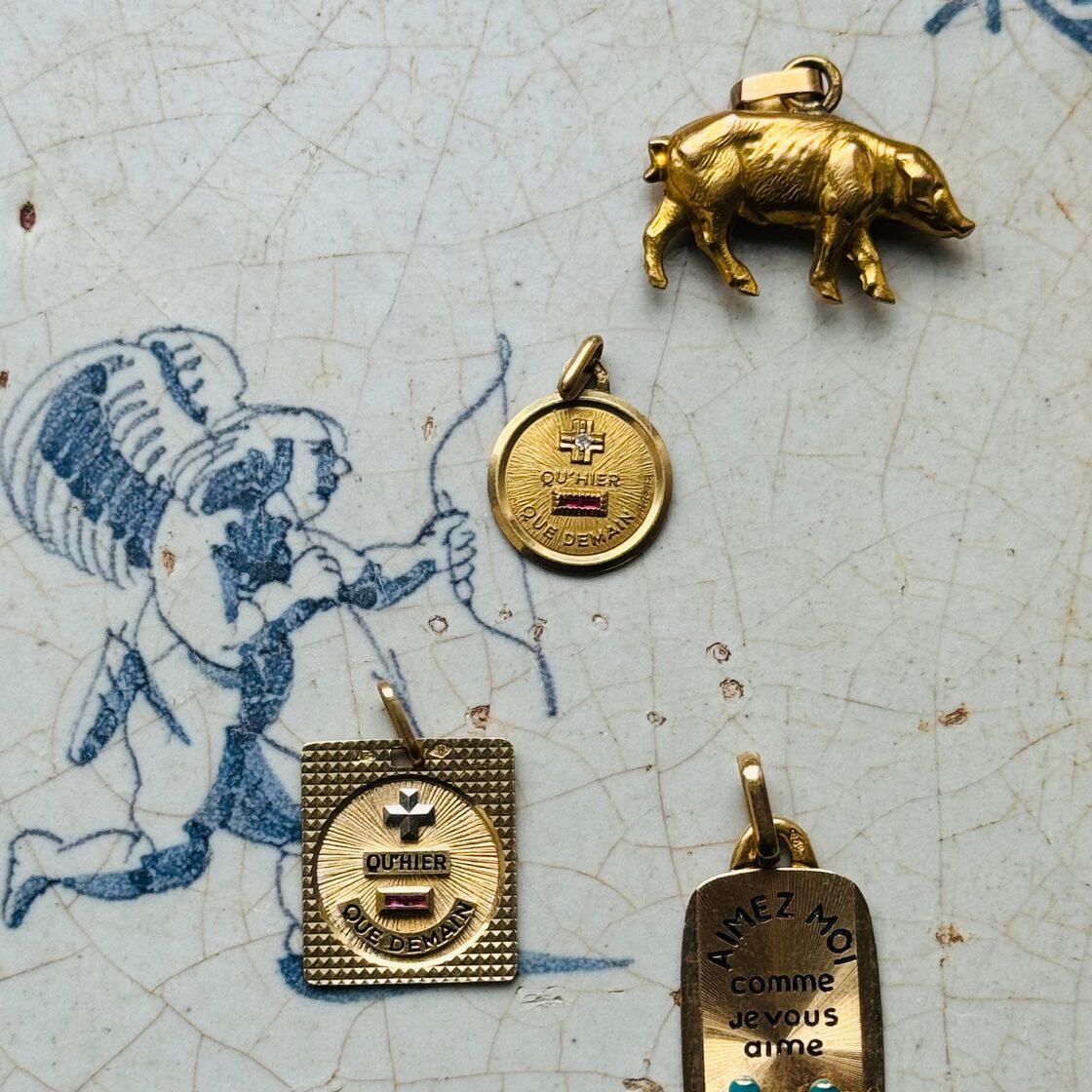 フランスアンティーク 刻印入り ハンドル付き 真鍮 メタルスタンプ ② 