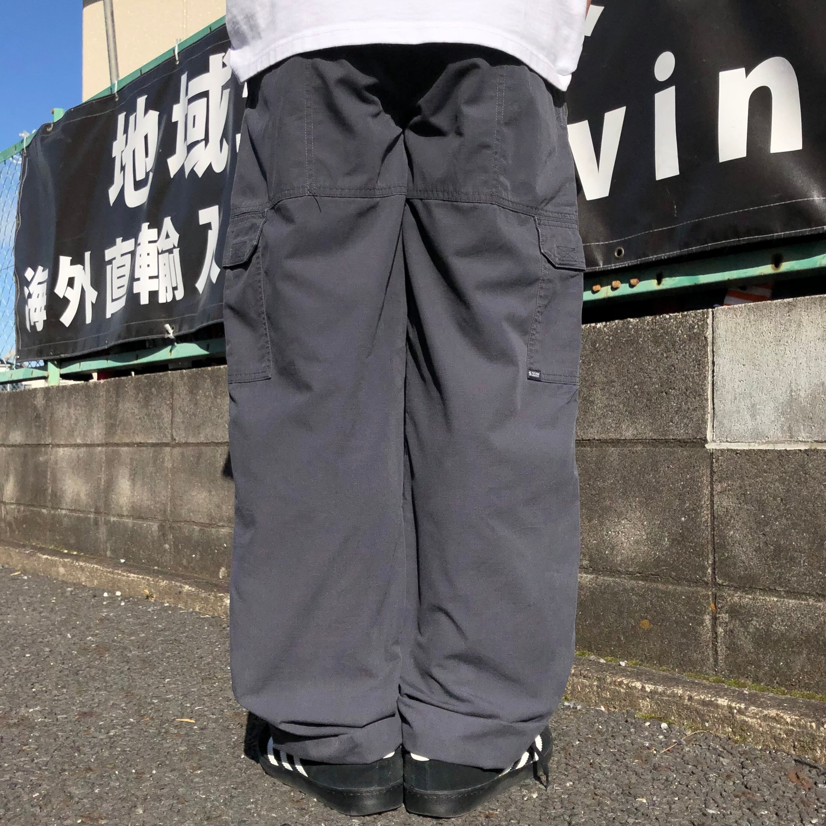 安い新品 ART ダブルニーカーゴパンツワークパンツ古着黒ブラックw38