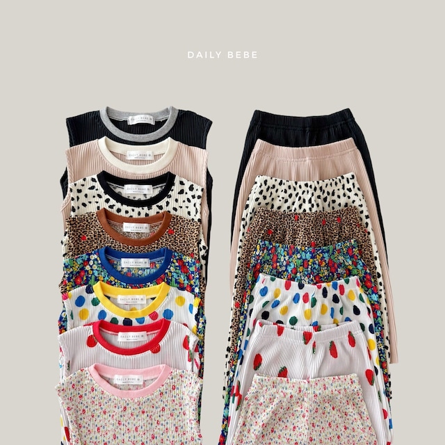 «予約»«ジュニアサイズあり»«daily bebe» プリーツセットアップ 7colors