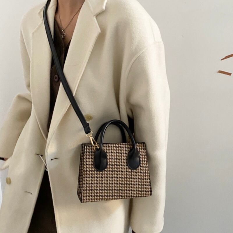 上品 クラシカル チェック 2way バック コンパクト ショルダー 秋っぽ デート 女子会 コーデ 高見え こなれ女子 Lamitte Deco トレンド 韓国ファッション ショップ Base店