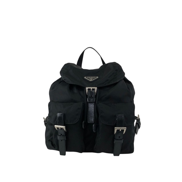 PRADA プラダ バックパック ブラック トライアングルロゴ ナイロン ダブルポケット vintage ヴィンテージ オールド 6xd5k8