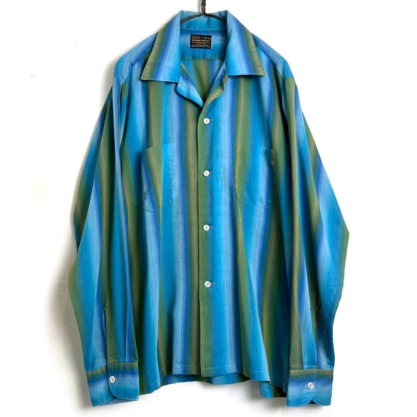Sears] Vintage Loop Collar Stripe Shirt [1960s-] Vintage L/S Open