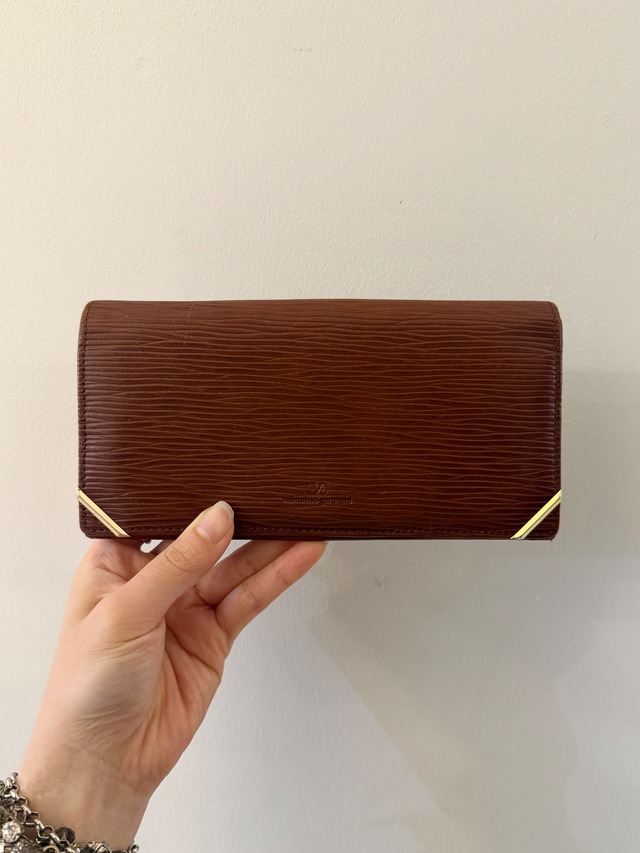 Valentino garavani / vintage brown  simple wallet.(o)