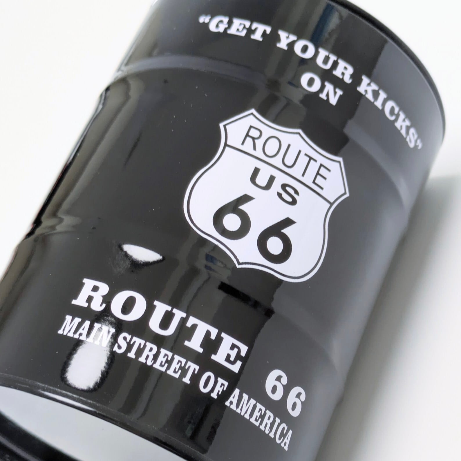 【 Route 66 ( ルート66 ) 】 Drum Ashtray / ドラム缶型灰皿 / スチールアシュトレイ　〚アメリカン雑貨 アメトイ〛