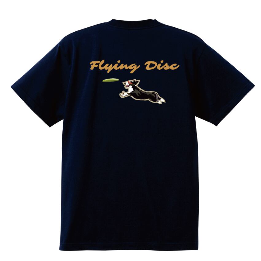 デザインNo.383 コーギーカーディガン ディスクコーギーTシャツ 5.6ozTシャツ