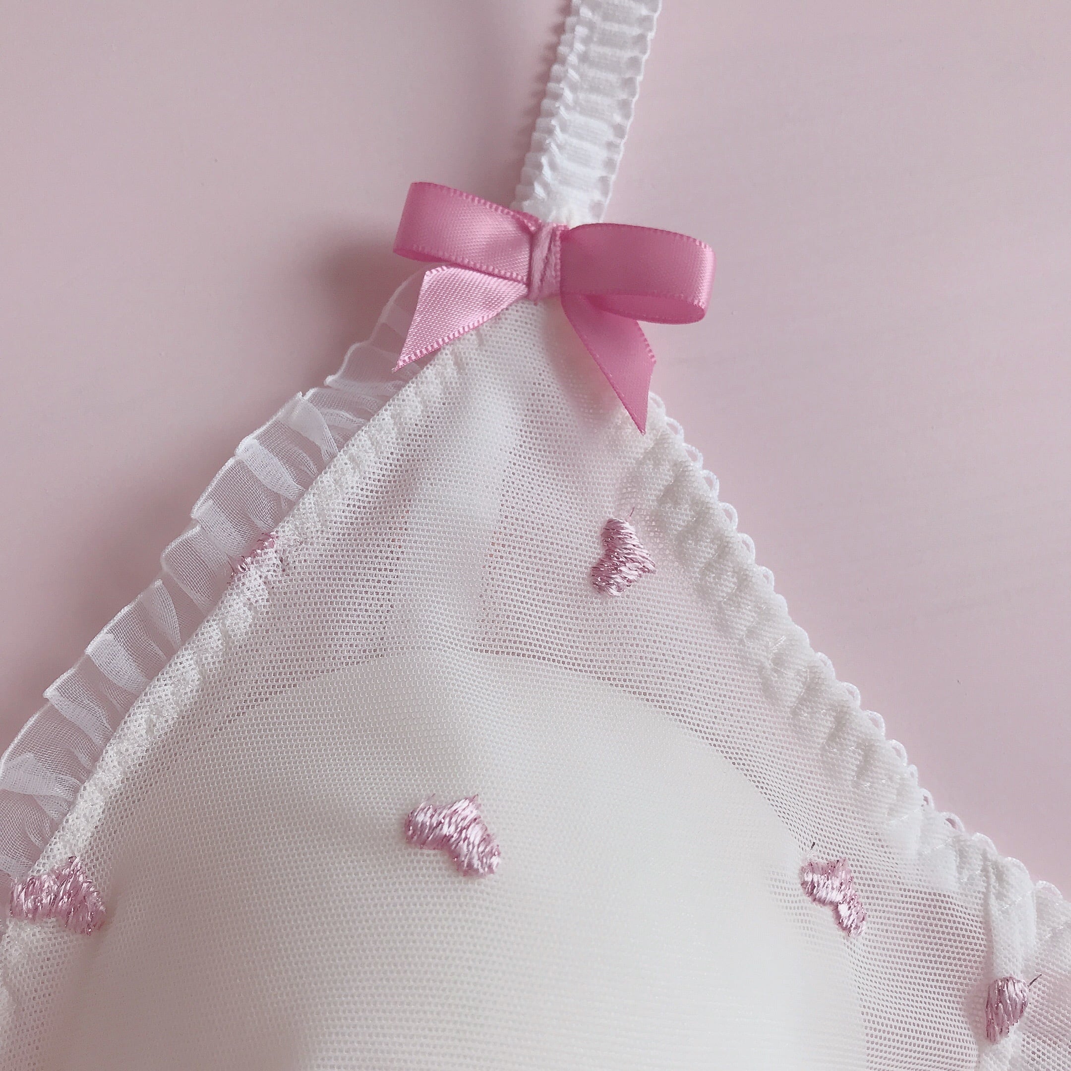 pink hearts bralette