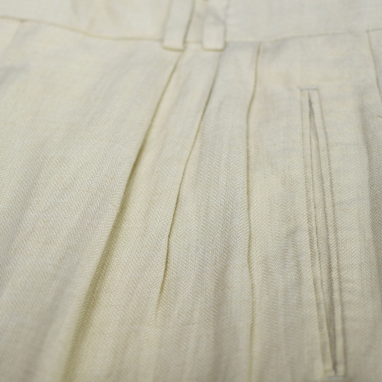 LOUIS RAPHAEL rayon linen 3tuck wide slacks