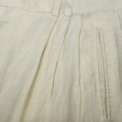 LOUIS RAPHAEL rayon linen 3tuck wide slacks