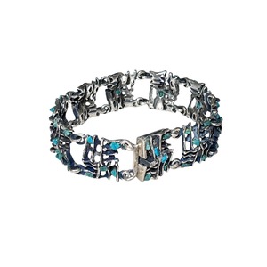 vintage silver swastika ? motif bracelet