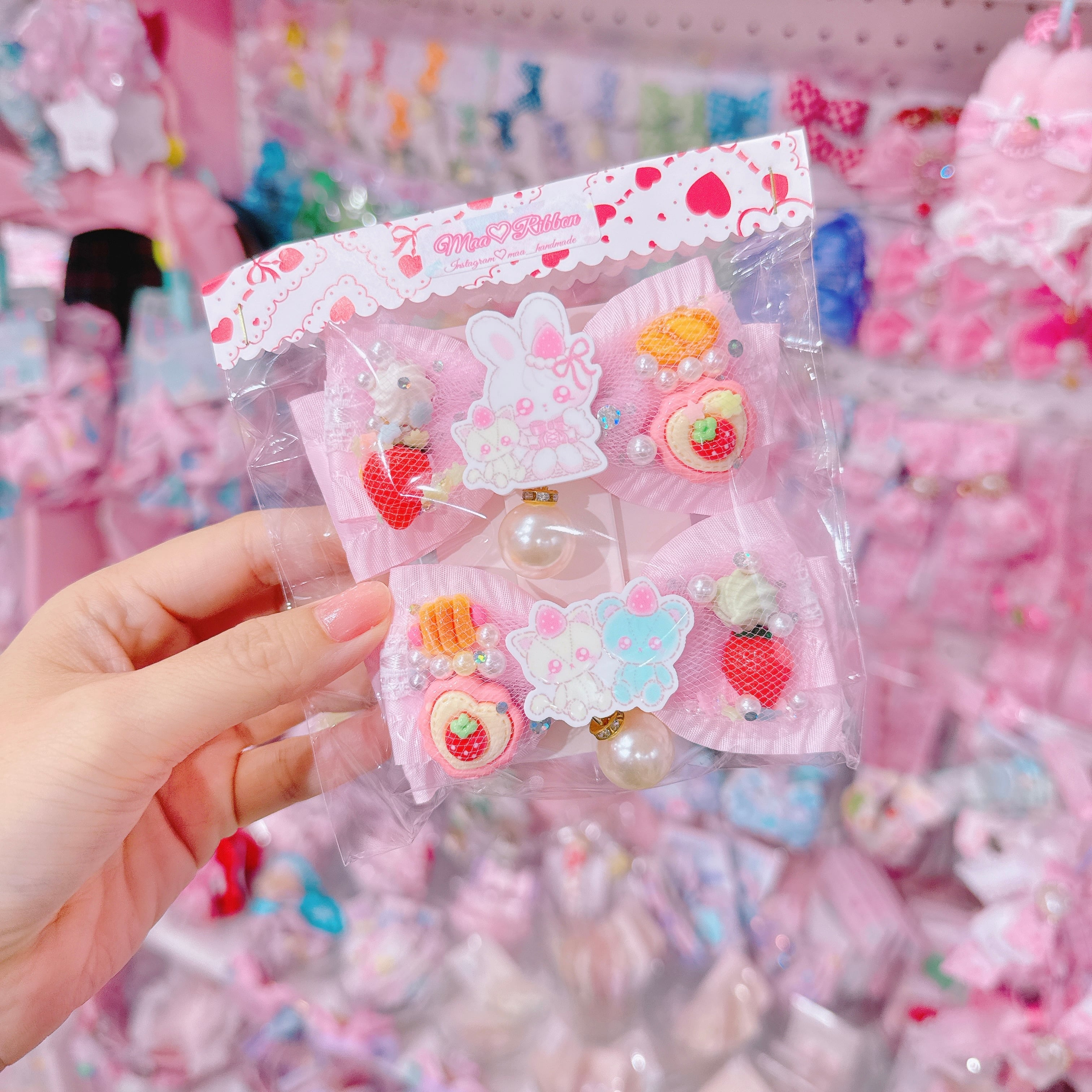 【R14】50-42チュールツインヘアクリップ