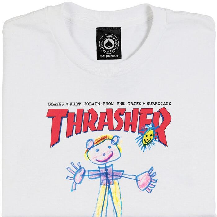 THRASHER KID COVER S/S M L WHITE Tシャツ 半袖 スラッシャー 
