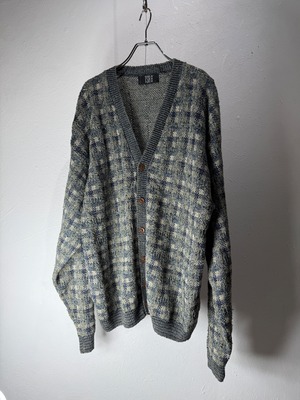 90s USA Made Mix Pattern Cotton Knit Cardigan