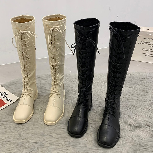 ブーツオータムレッドスタイルスタンダード レトロ レース 靴 シューズ 秋物 レースアップ 部族の婦人靴38773563173