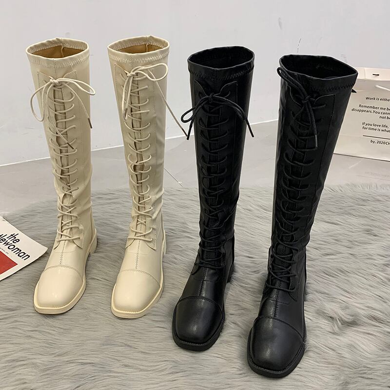 ブーツオータムレッドスタイルスタンダード レトロ レース 靴 シューズ 秋物 レースアップ 部族の婦人靴38773563173