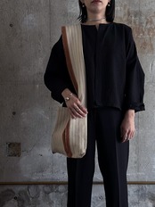 Lua tribe／Cotton sholder bag（stripe／brown）