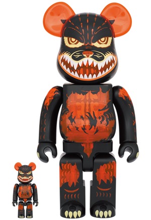 メディコム BE@RBRICK ベアブリック 100% & 400% ゴジラ vs デストロイア 版 ゴジラ クリアオレンジ Ver 未開封 ４号店商品