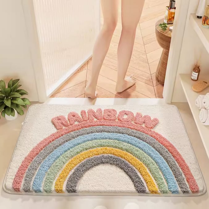 バスマット お風呂足ふきインテリア洗面所フロアうさぎ滑り止めつき 60b0abb22bbbdae0e1e47a63446cb2