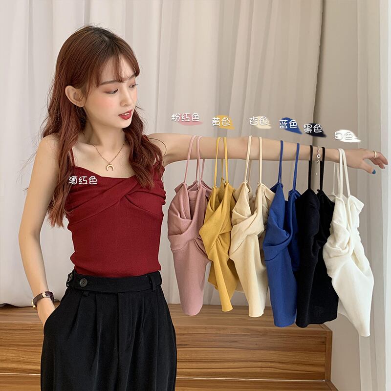 クレセントシティキャミソールレディースアウタースタイルベースクロスチューブトップ2020美しいバックスチューデントショートトップ クレセントシティ43580273393