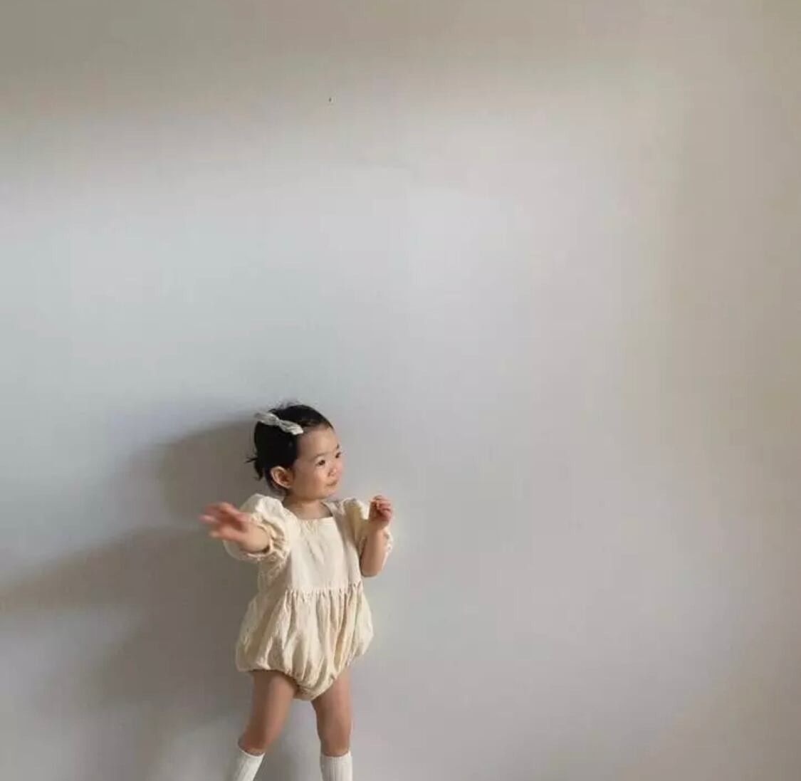 コットンバルーンロンパース》》》》》》海外子供服 女の子 ガール インポート ロンパース ベビー ナチュラル