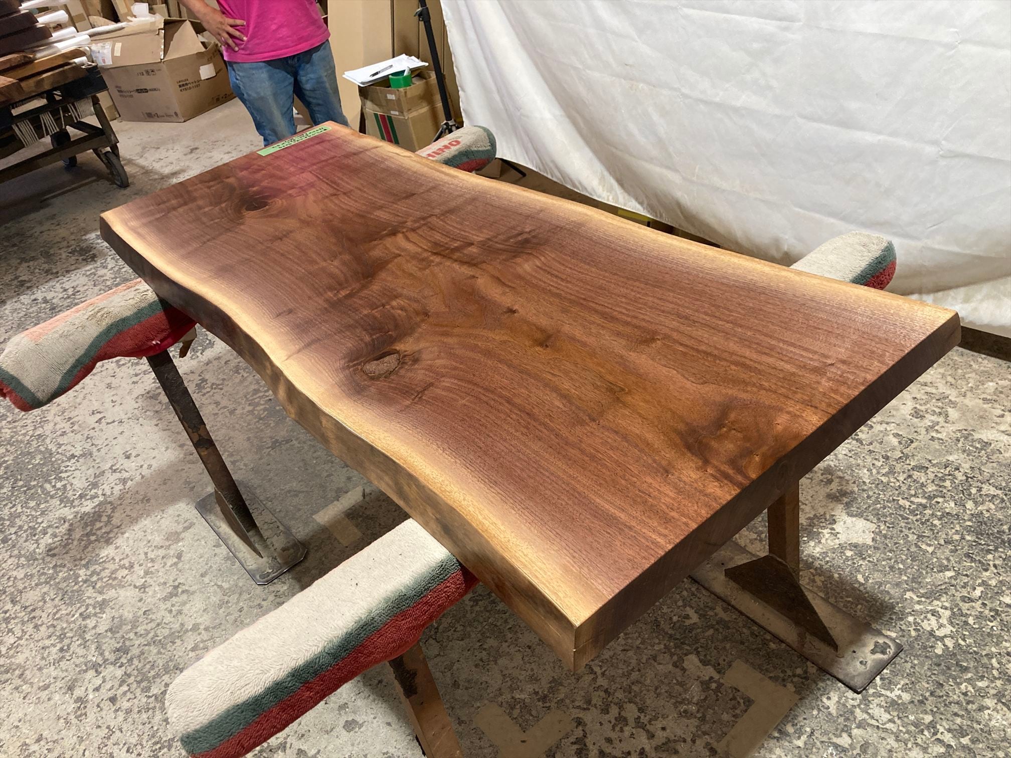 ブラックウォールナット9059 一枚板無垢 乾燥材 1650x620-630x54mm