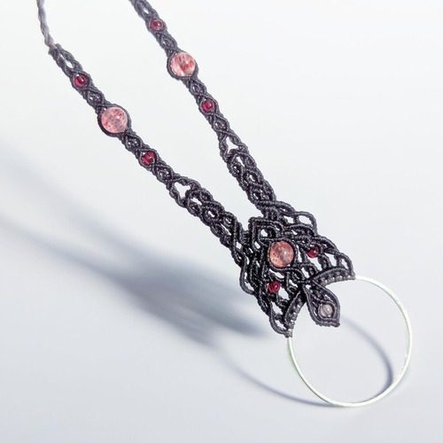 Glasses holder necklace / Pink Epidote　