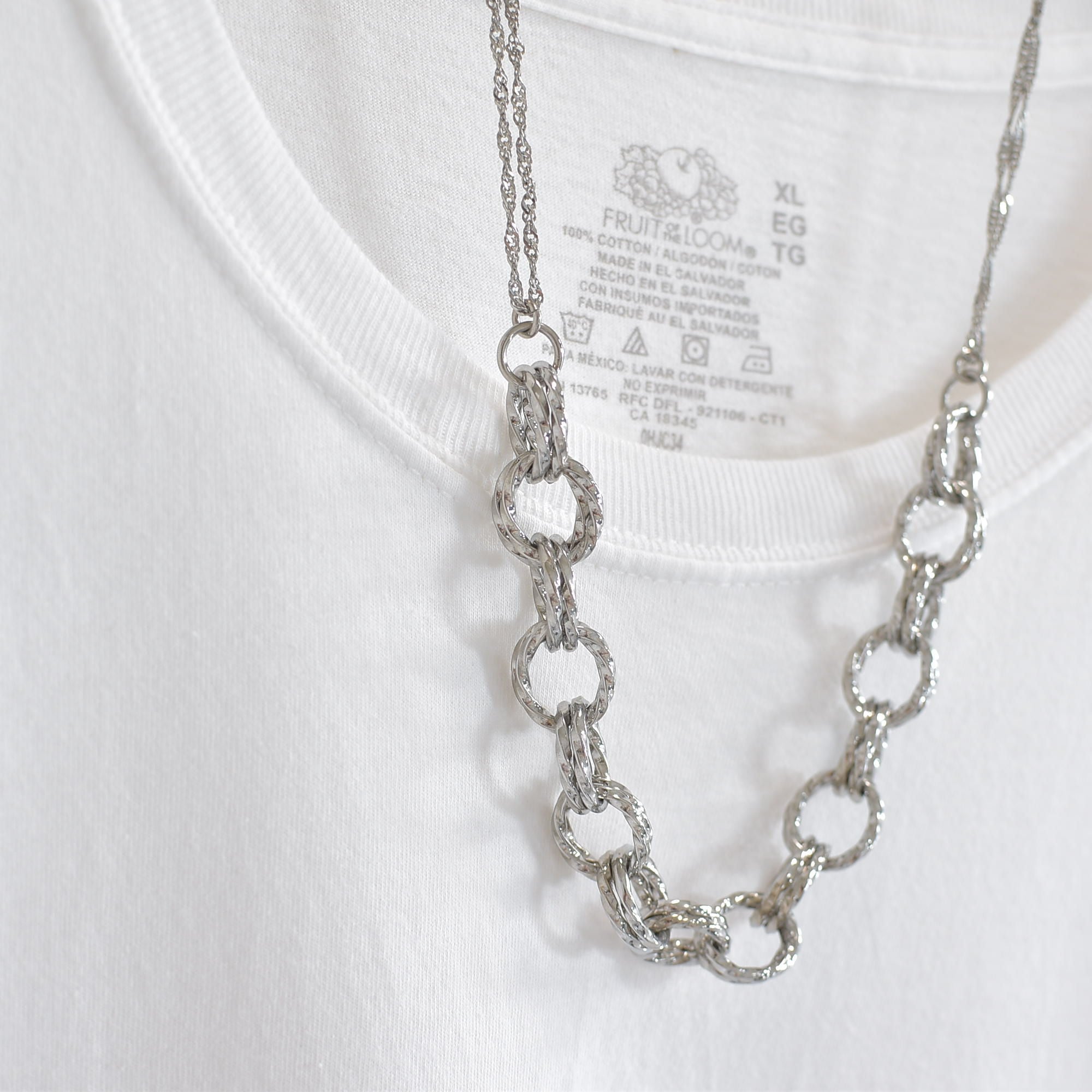 ツイストデザイン リング チェーンネックレス アクセサリー ツイストデザイン リング チェーンネックレス アクセサリー