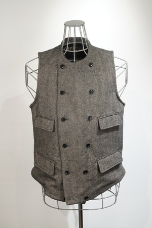 HAVERSACK /  Herringbone tweed Motorcycle Vest