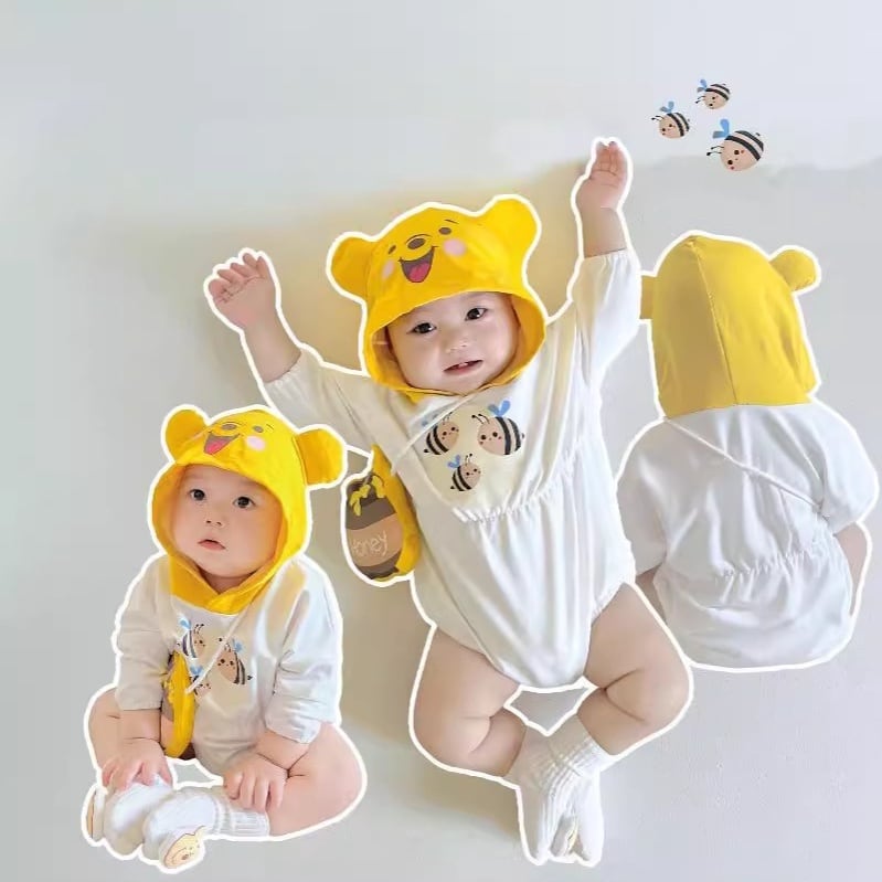 【BABY】夏新作 ミツバチ柄ロンパース