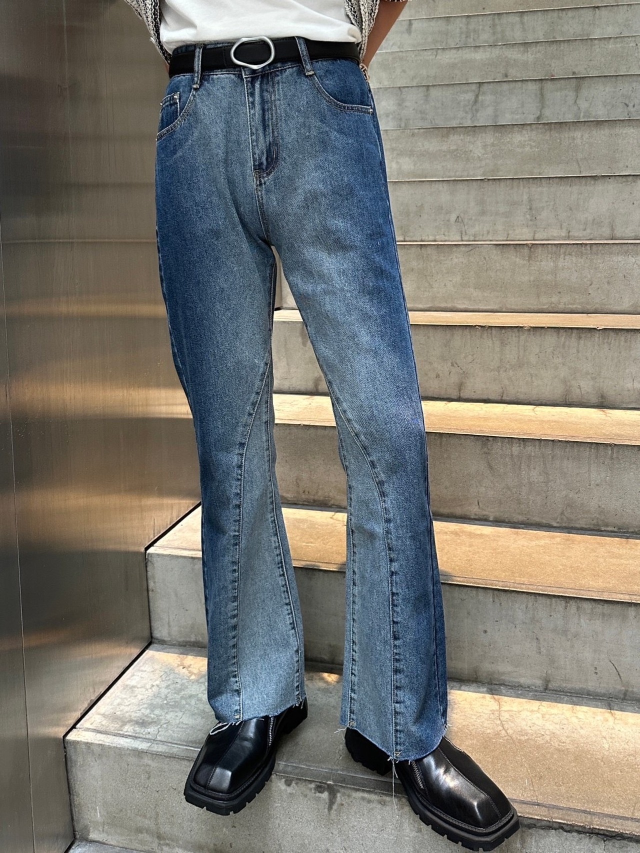 【ALUDE SELECT】design flare denim pants