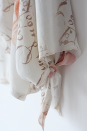 Gathered ribbon bolero blouse