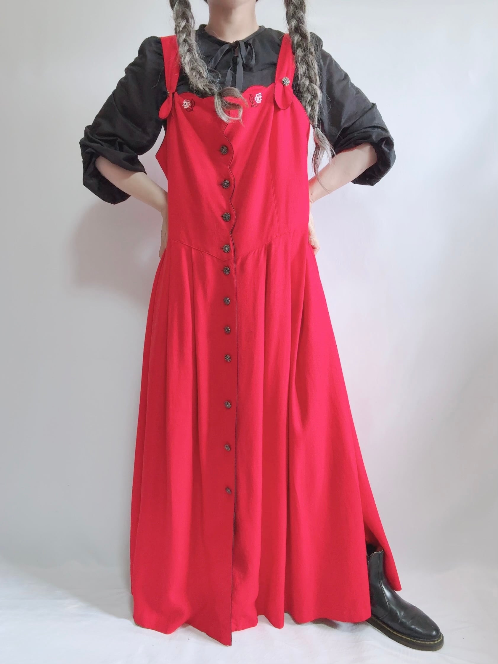 1980s Euro vintage Alphorn Tyrolean Dress／ヨーロッパ古着