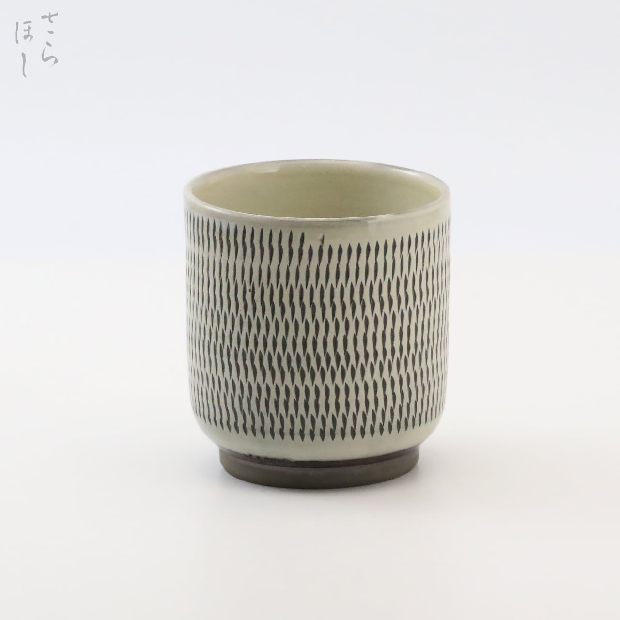 小鹿田焼 小袋窯 大湯呑 飛びかんな 白 高さ約9.5cm 陶器 和食器 民藝