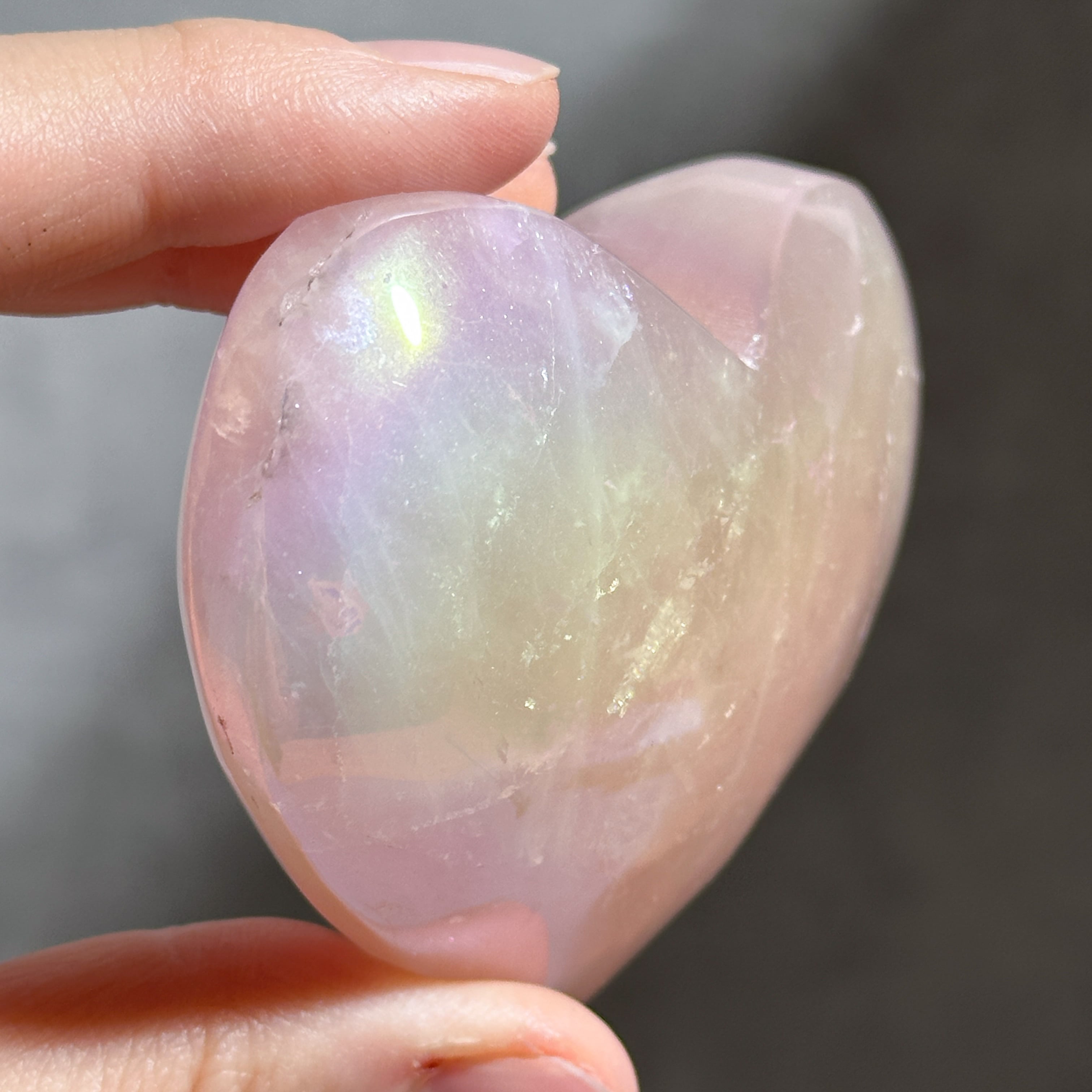 Big♡エンジェルオーラローズクォーツ ハート74♡ Angel Aura Rose