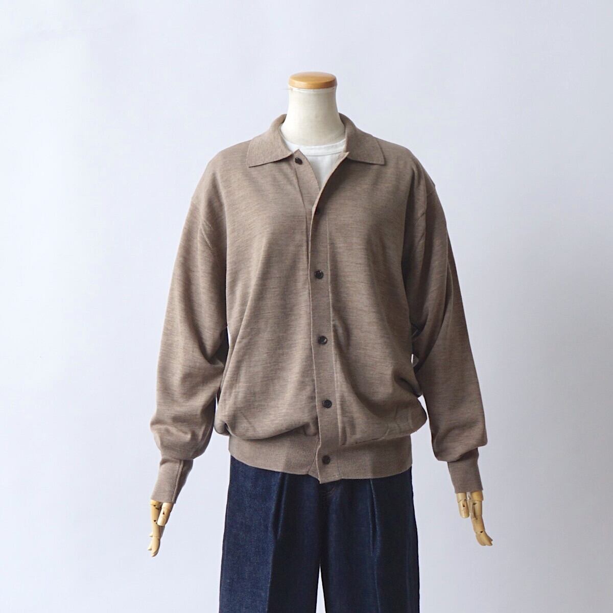 BATONER/バトナー・BABY WOOL POLO CARDIGAN | a flat shop BATONER/バトナー・BABY WOOL POLO CARDIGAN | a flat shop