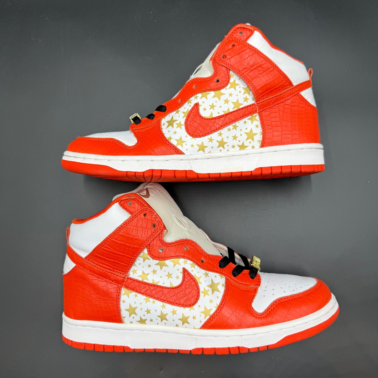 ×SUPREME SB DUNK HIGH ORANGE STARS 307385-181
