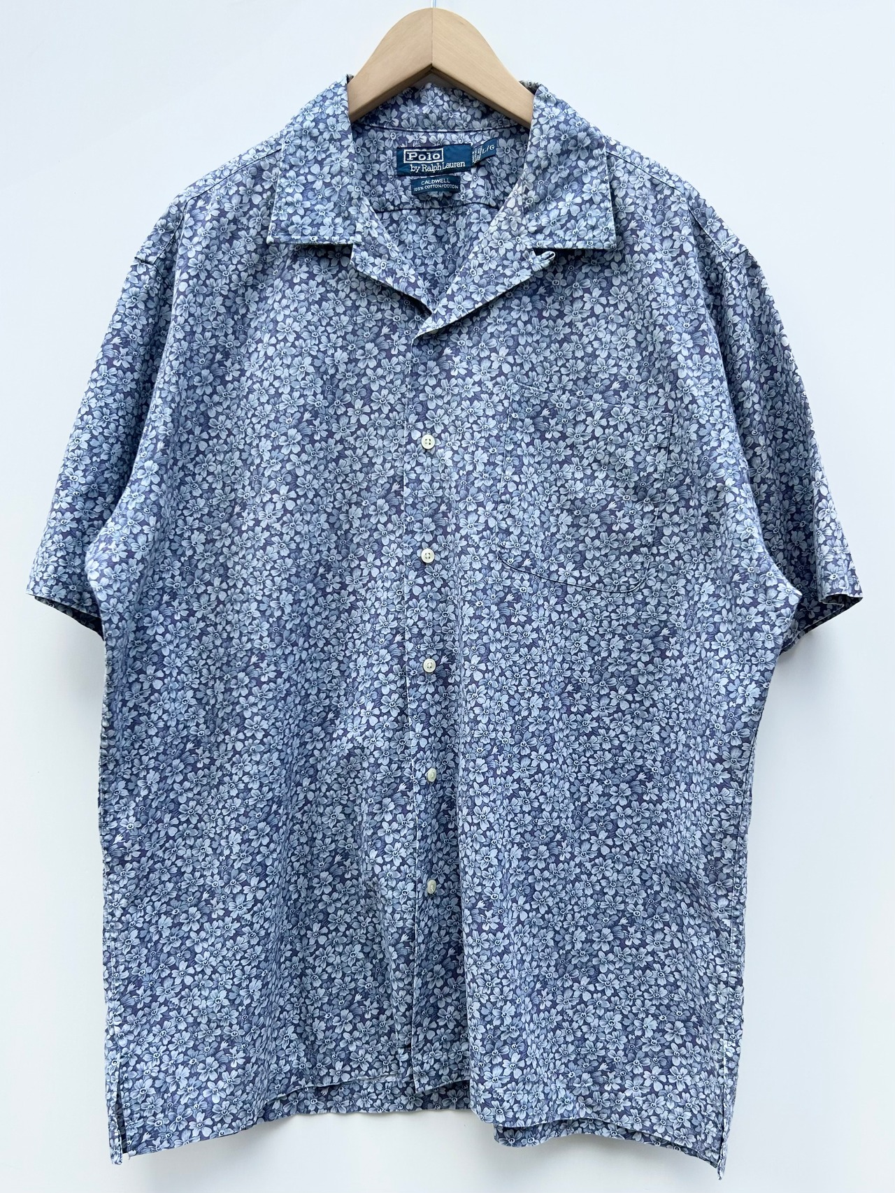 90s Ralph Lauren "CALDWELL" S/S OPEN COLLAR SHIRT Size L