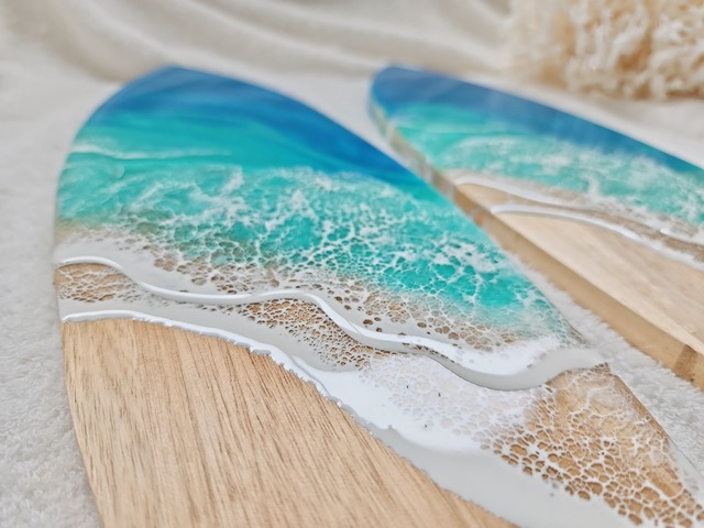 168.オーシャンレジンアート サーフボード型パネル39㎝