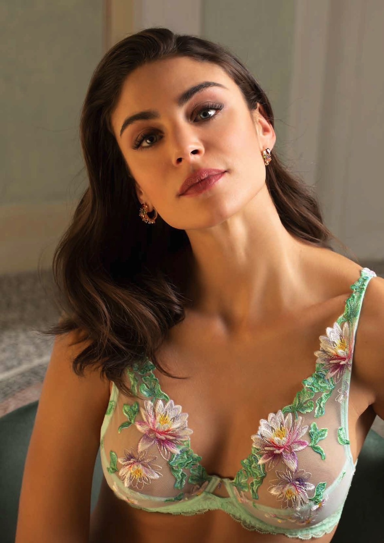 アムールニンフェア パット無しハーフカップブラジャー リズシャルメル