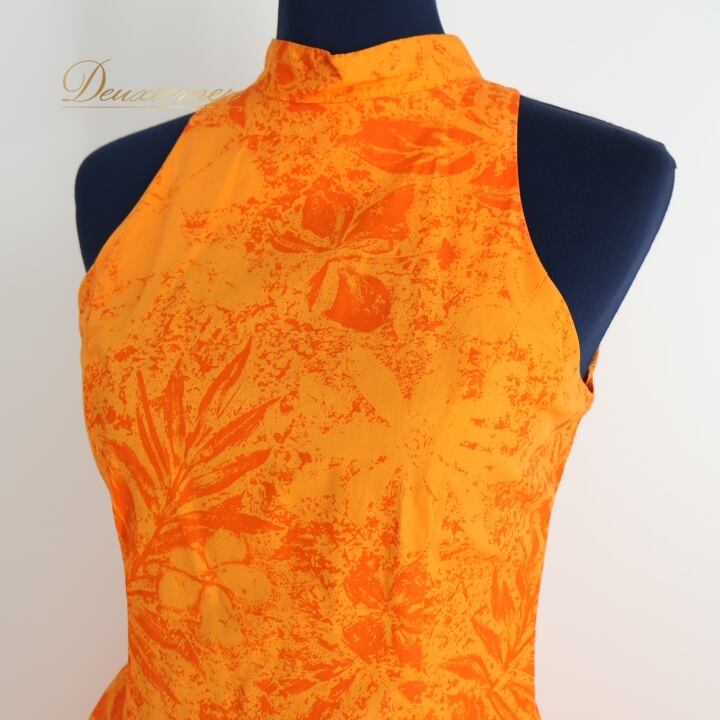 フラダンス 衣装 ワンピース ドレス オレンジ系 Rainbow Hawaii フラ