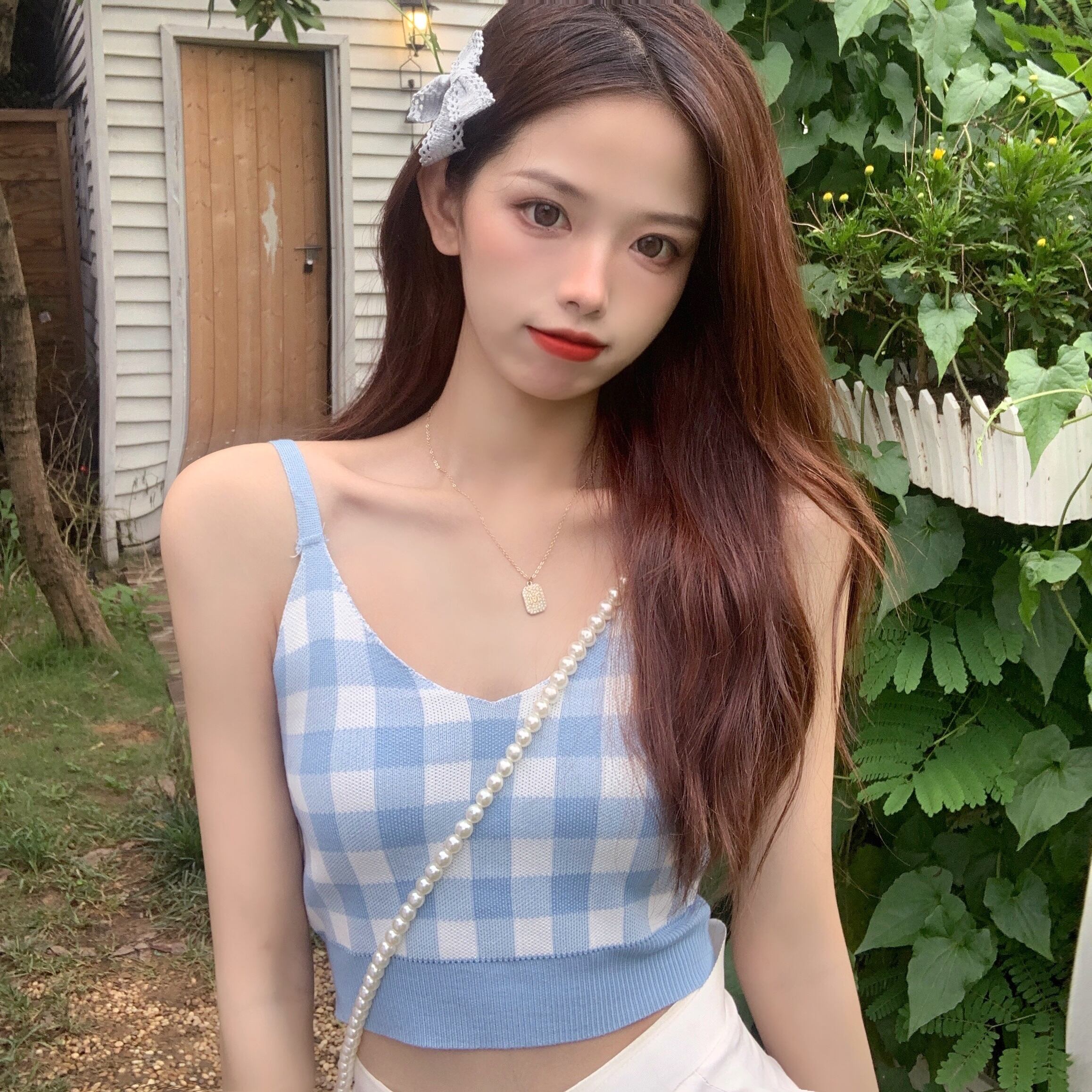 ✞ロリータJK制服 スタイルショート格子柄サマースリムノースリーブ