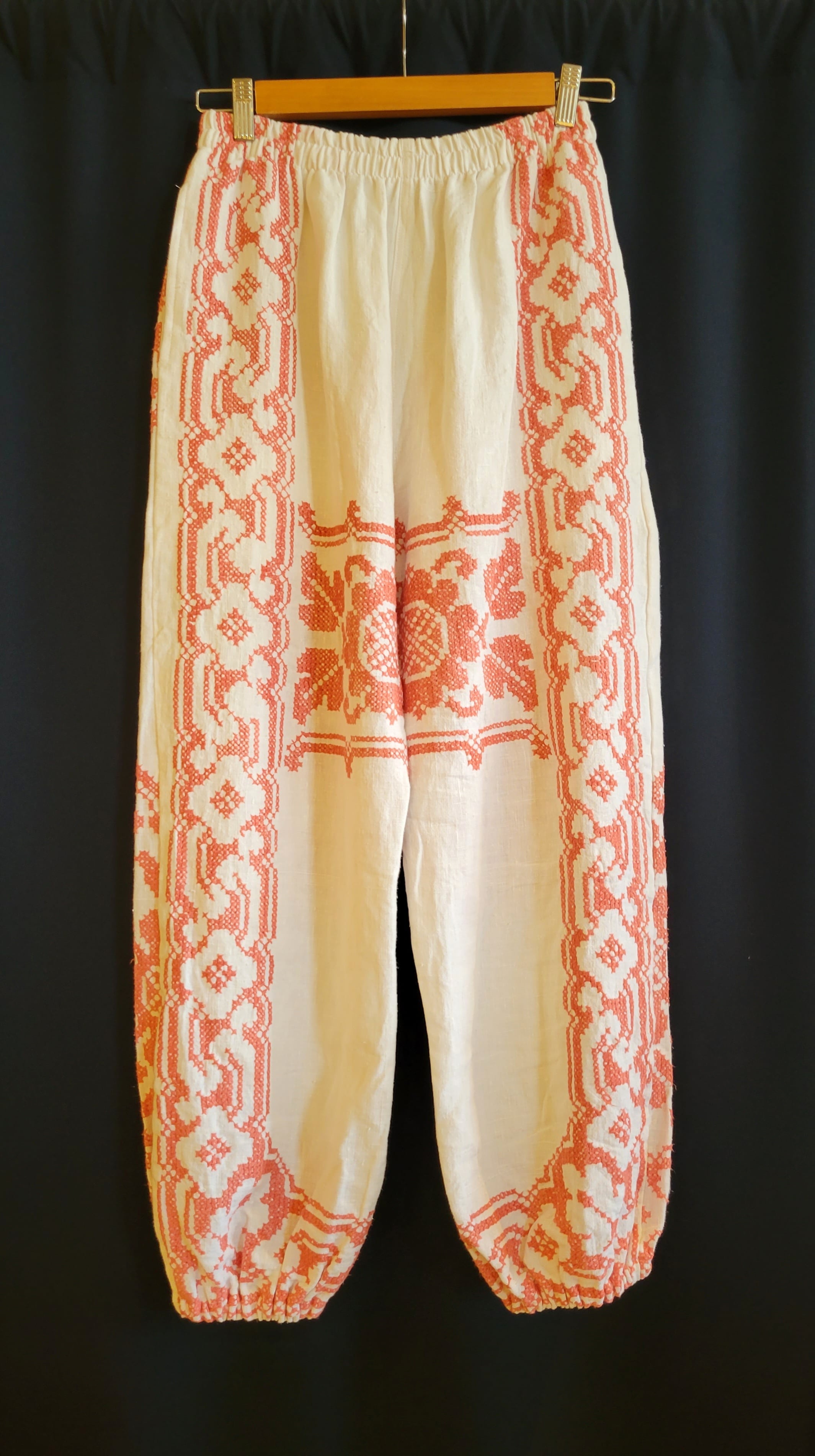 M様ご予約品 REPT047 刺繍リネンクロスリメイクパンツ | alocasia vintage