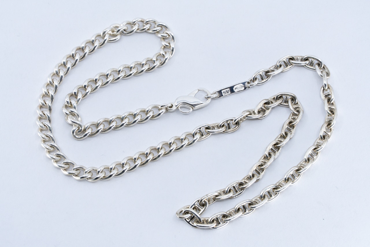 C-055 Interlock chain necklace(TYPE B)(45cm)