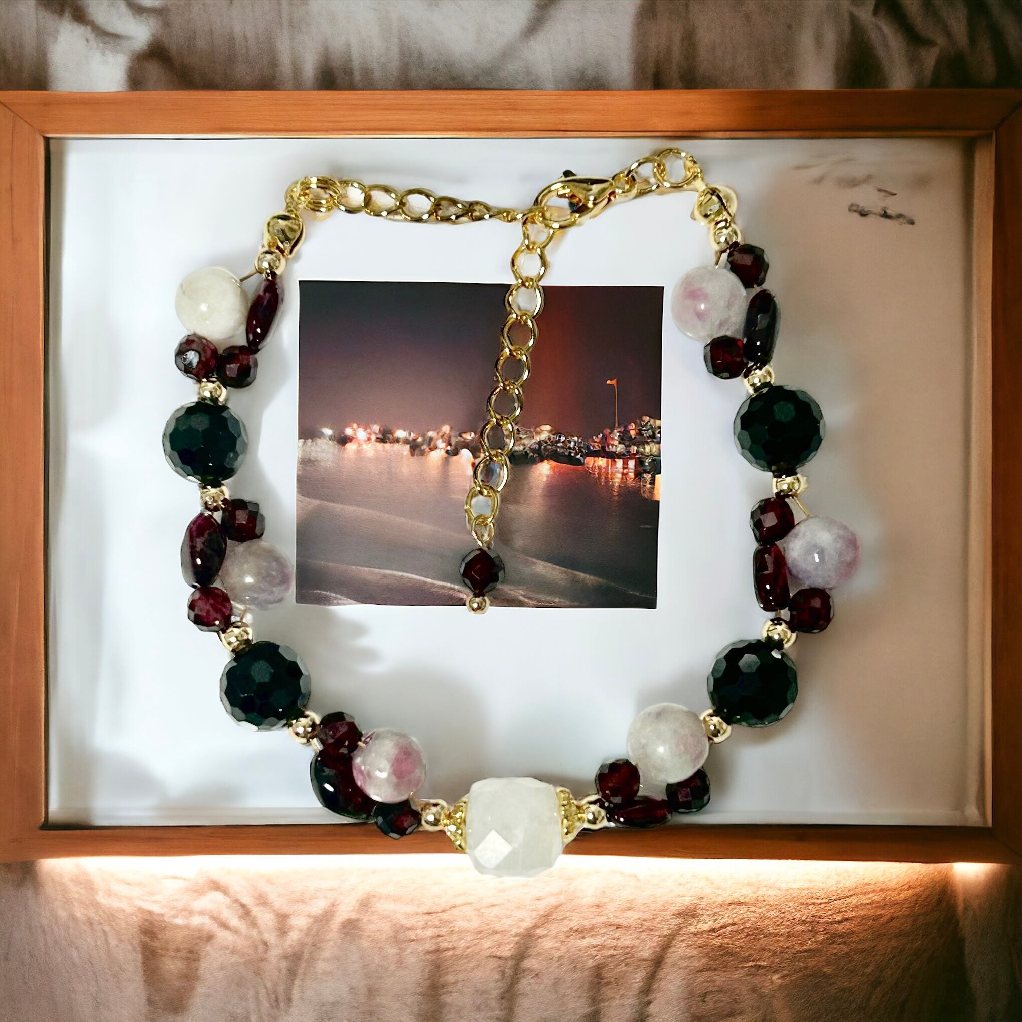 ドイツ天然石コパーブレスレット18Kgp 刻印