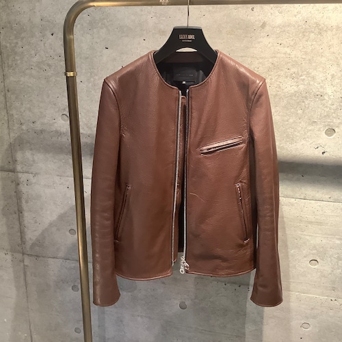 Licht Adel　LS-JKT03D DeerSkin Collarless SingleJacket Brown　leather riders jacket　受注生産GW期間限定