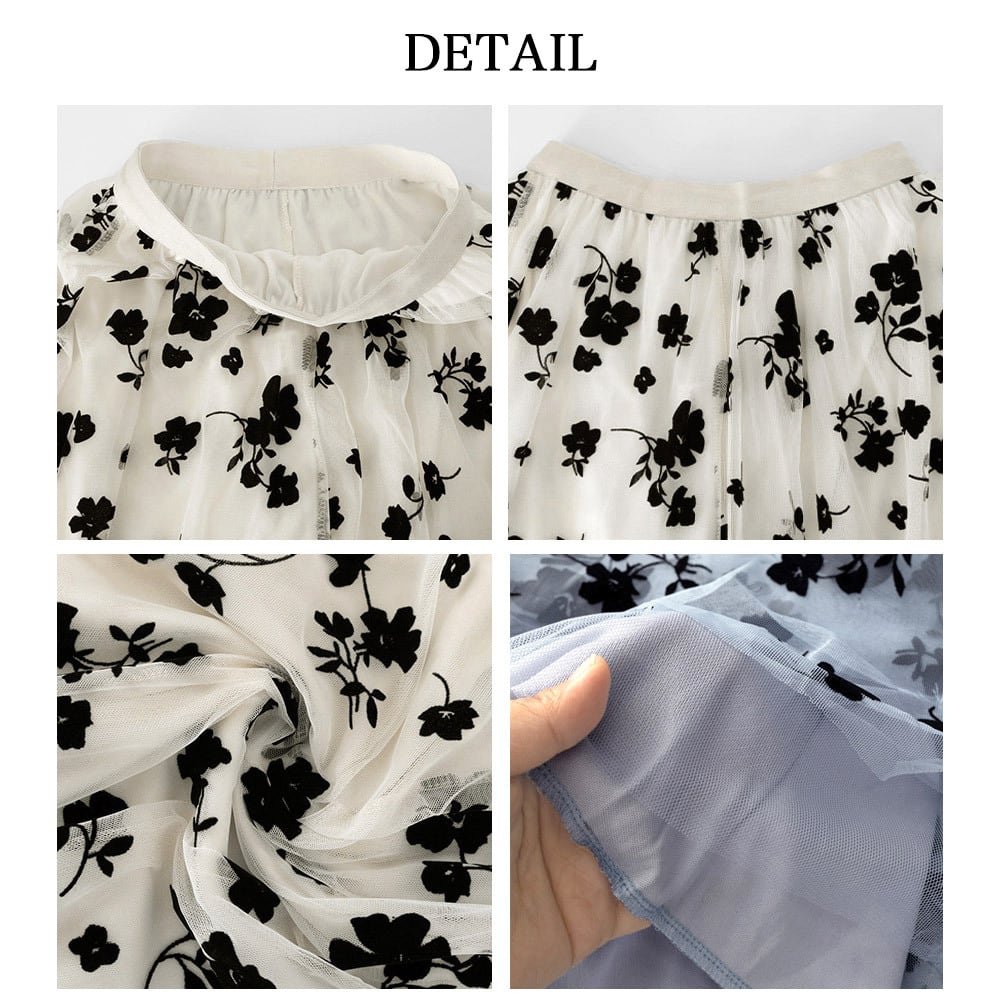 チュールスカート レディース 花柄 ロング おしゃれ きれいめ 大人 かわいい ロングスカート メッシュ チュール カジュアル 大人可愛い 大人女子