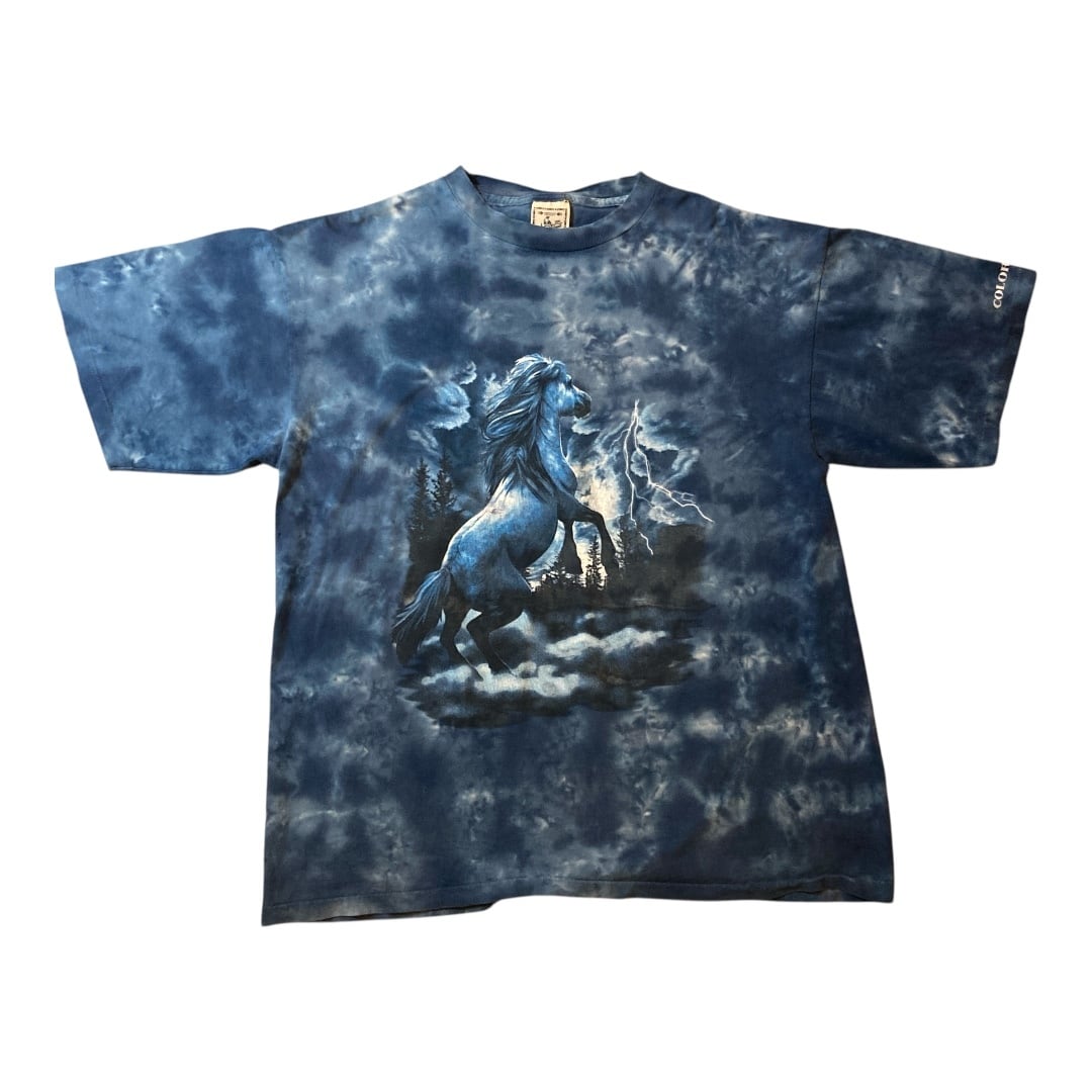 C422】90s Deadstock Retro T-shirt Navy Blue Lsize /1990年代 デッド